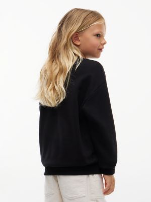 sweat en tissu éponge à logo drapeau noir pour enfants genre inclusif tommy hilfiger