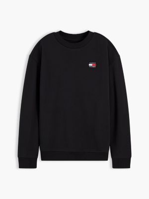 sweat en tissu éponge à logo drapeau noir pour enfants genre inclusif tommy hilfiger