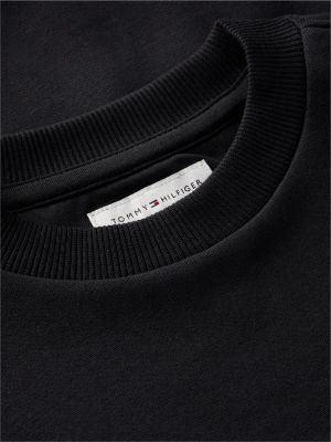 sweat en tissu éponge à logo drapeau noir pour enfants genre inclusif tommy hilfiger