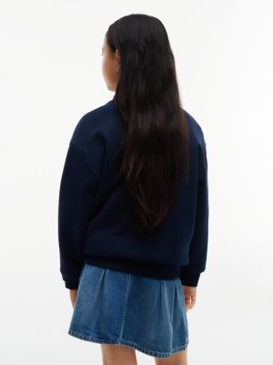 sweat en tissu éponge à logo drapeau bleu pour enfants genre inclusif tommy hilfiger