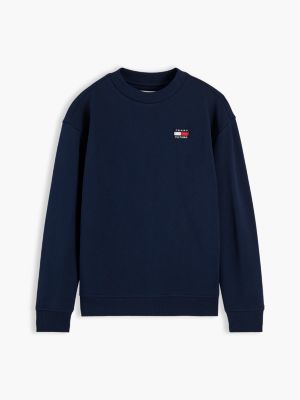 sweat en tissu éponge à logo drapeau bleu pour enfants genre inclusif tommy hilfiger