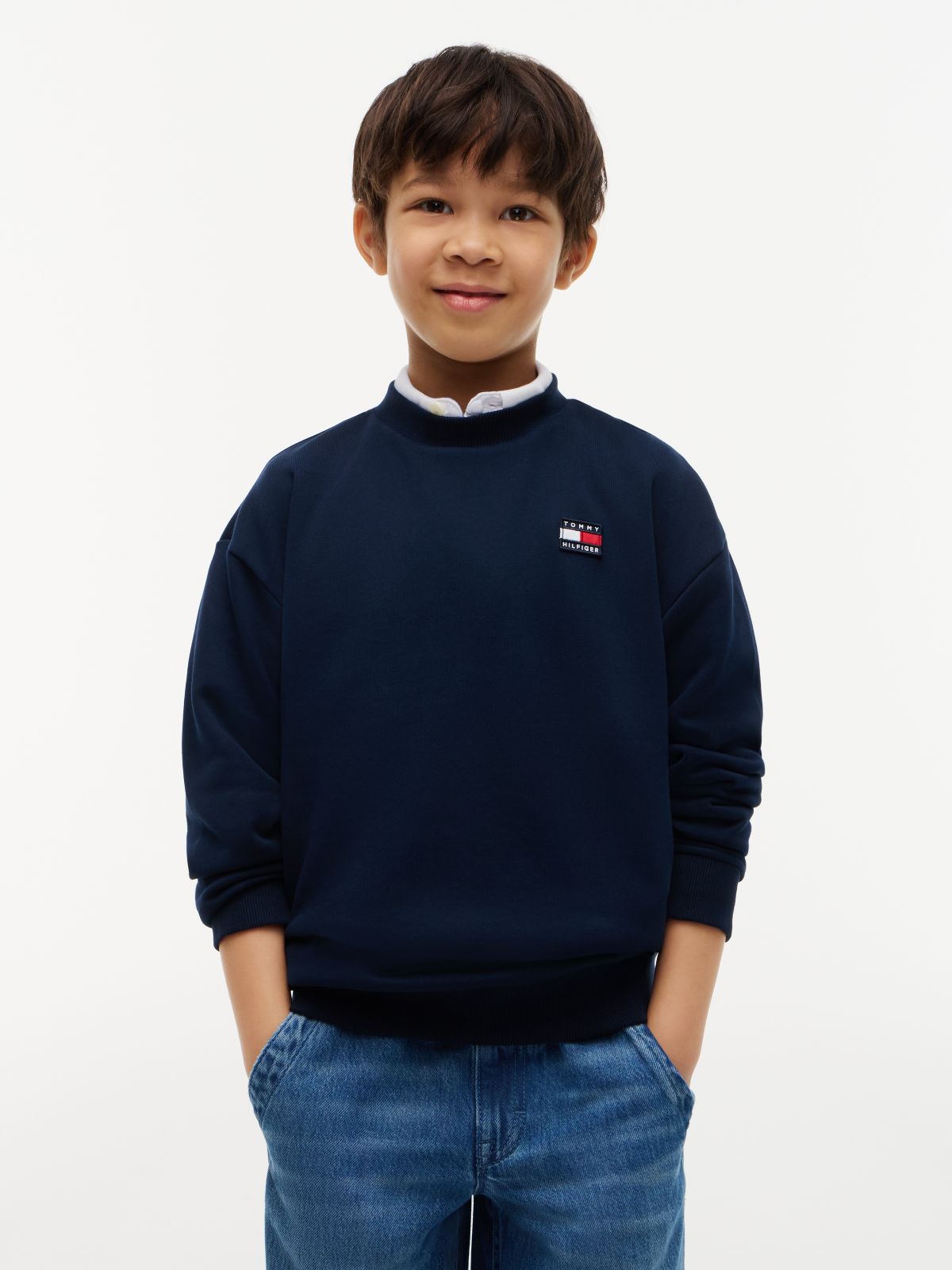 Flag Logo Terry Sweatshirt — Blue