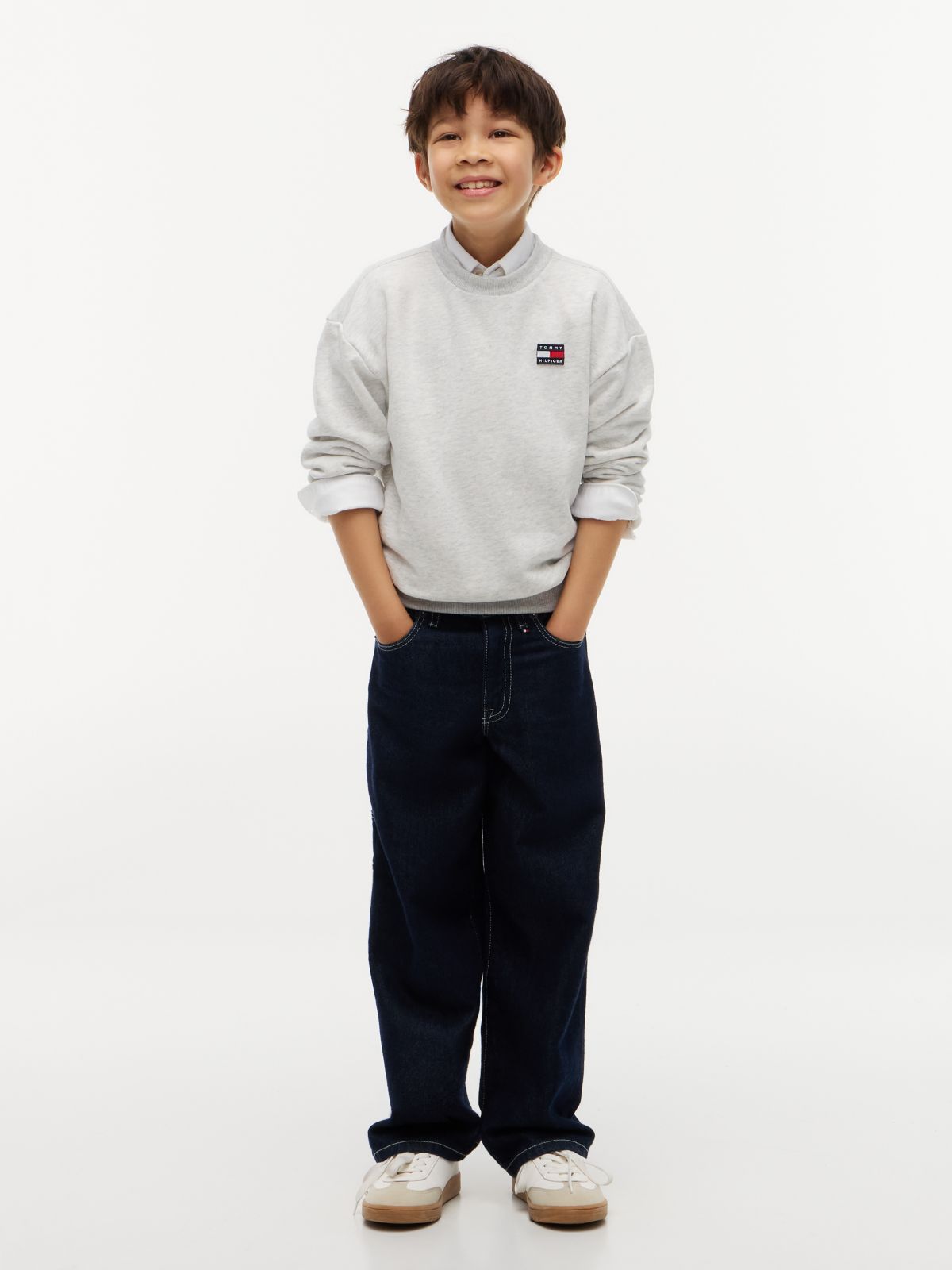 Flag Logo Terry Sweatshirt — Grey