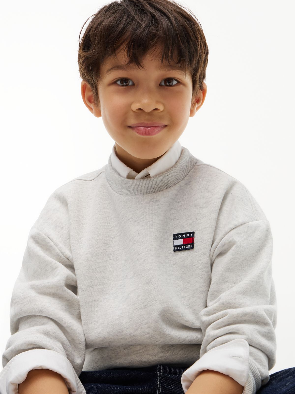 Flag Logo Terry Sweatshirt — Grey