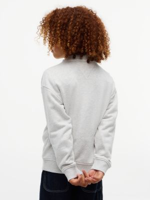 sudadera de felpa con logo gris de diseño inclusivo infantil tommy hilfiger