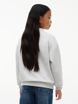 sweat en tissu éponge à logo drapeau gris pour enfants genre inclusif tommy hilfiger