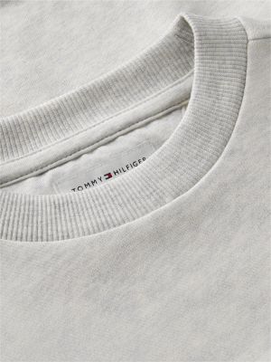 sweat en tissu éponge à logo drapeau gris pour enfants genre inclusif tommy hilfiger