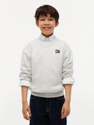 sudadera de felpa con logo grey de diseño inclusivo infantil tommy hilfiger