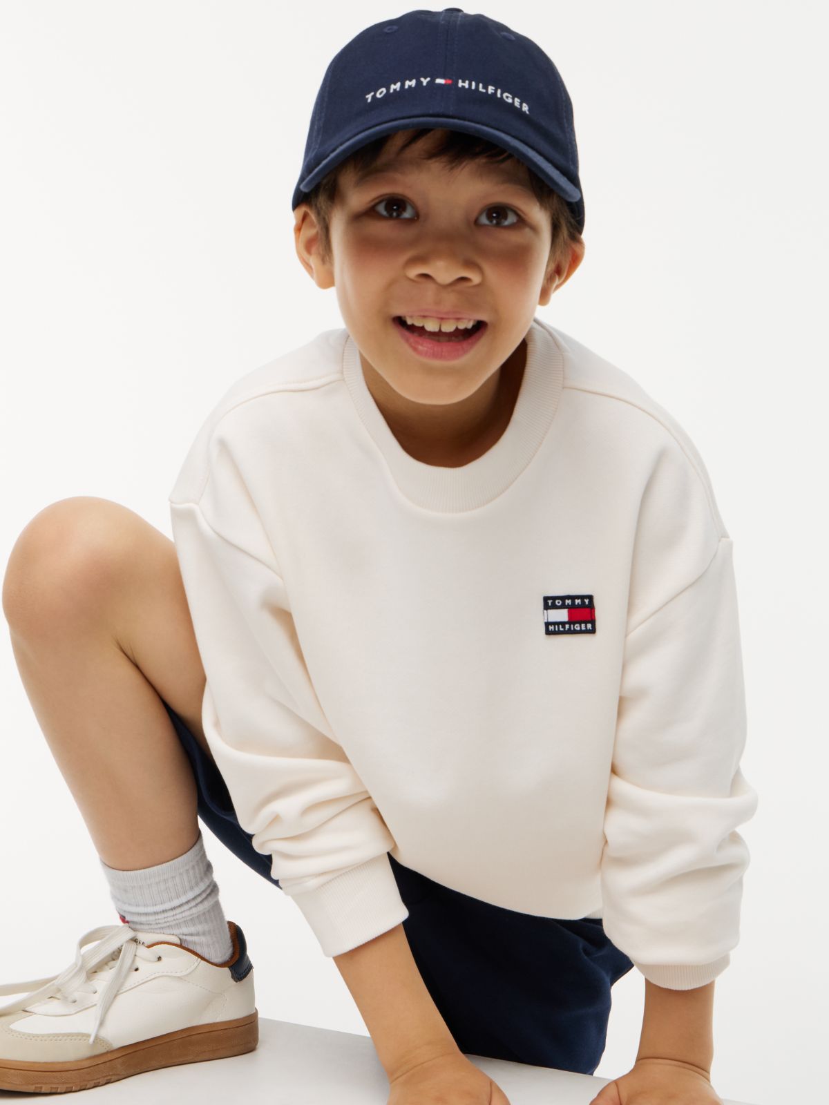Flag Logo Terry Sweatshirt — White
