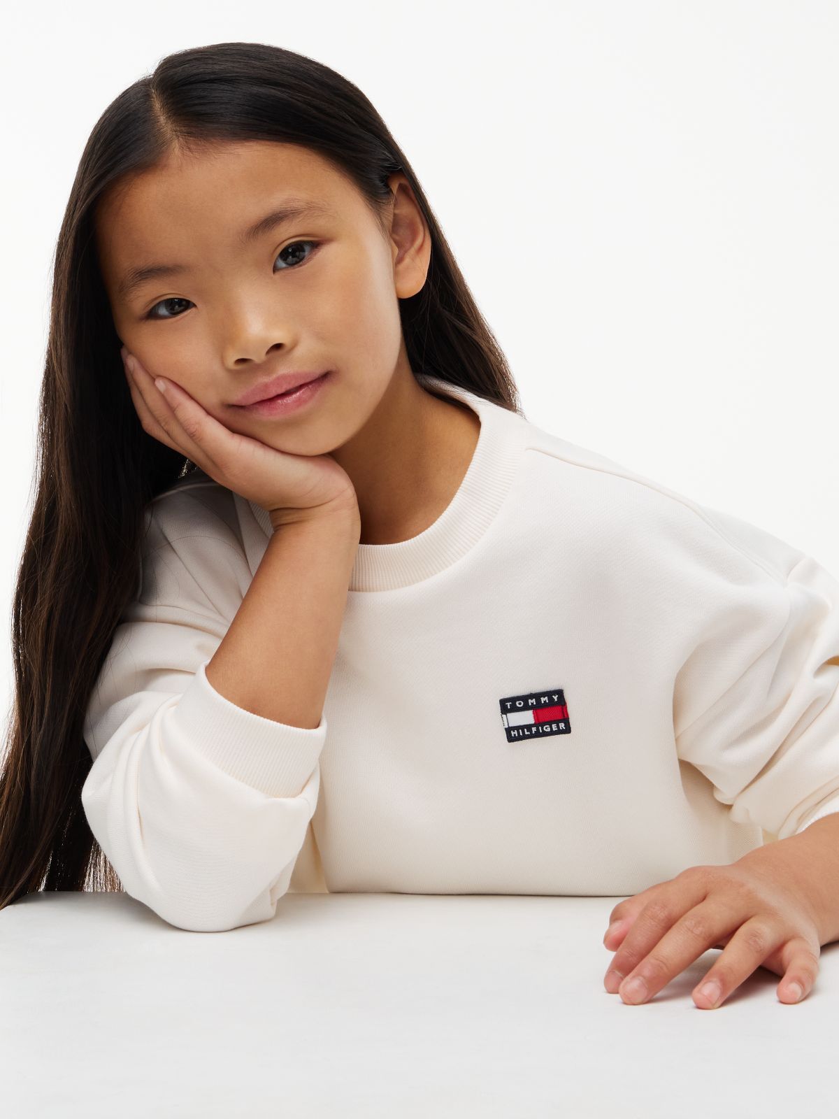 Flag Logo Terry Sweatshirt — White