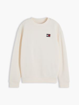 sweat en tissu éponge à logo drapeau blanc pour enfants genre inclusif tommy hilfiger