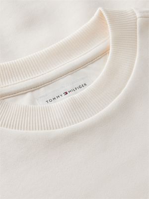 sweat en tissu éponge à logo drapeau blanc pour enfants genre inclusif tommy hilfiger