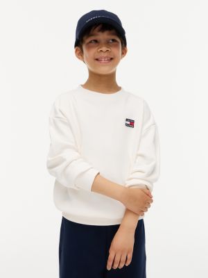 sudadera de felpa con logo white de diseño inclusivo infantil tommy hilfiger