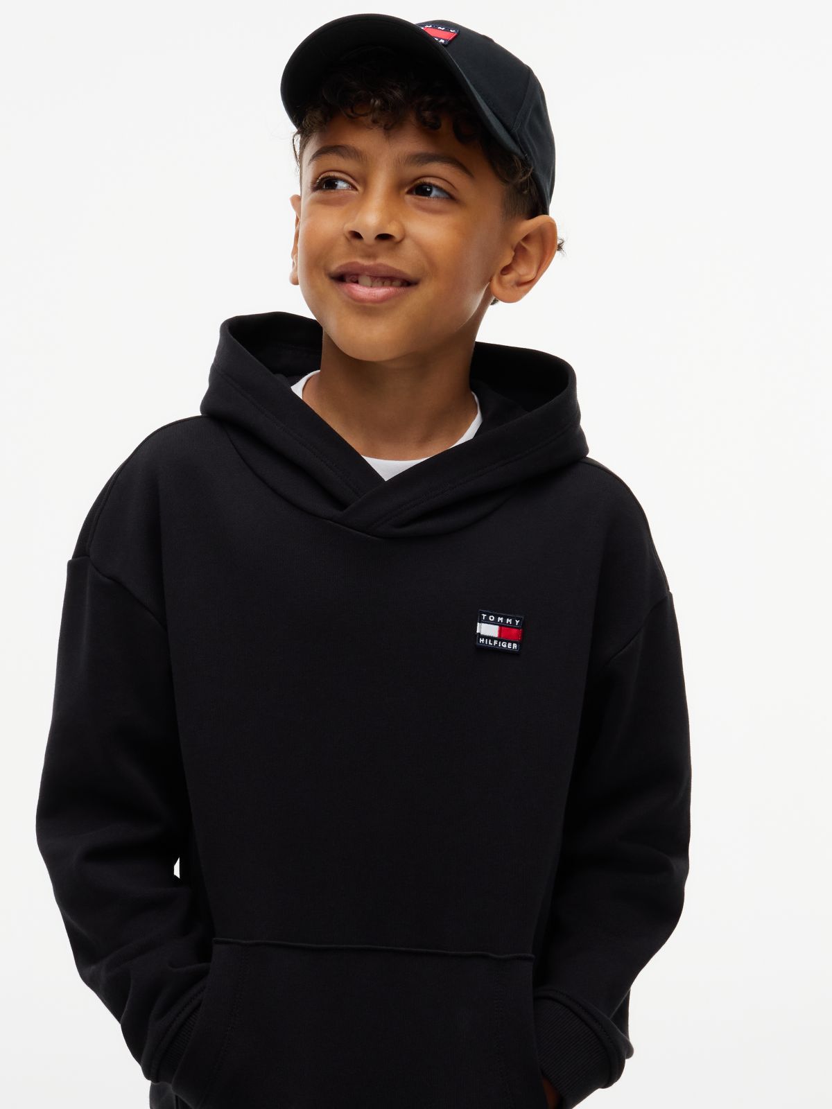 Flag Logo Terry Hoody — Black