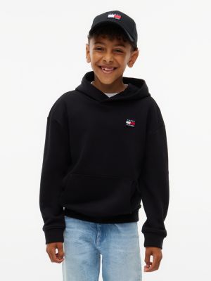 sudadera de felpa con capucha y logo black de diseño inclusivo infantil tommy hilfiger