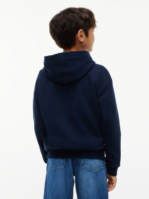 blue flag logo terry hoody for kids gender inclusive tommy hilfiger
