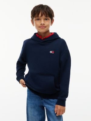 felpa in spugna con cappuccio e logo blue da gender-inclusive bambini tommy hilfiger