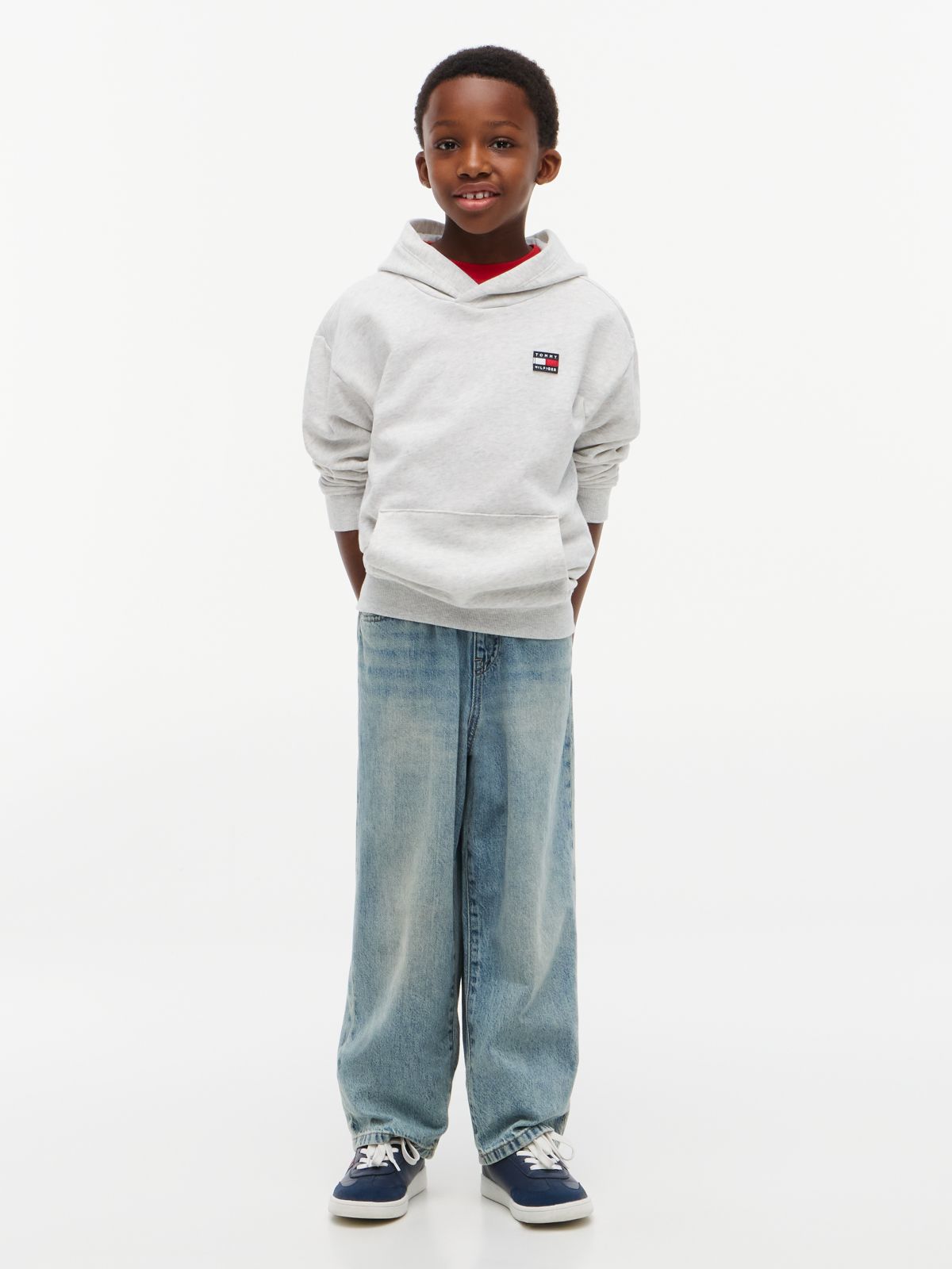 Flag Logo Terry Hoody — Grey