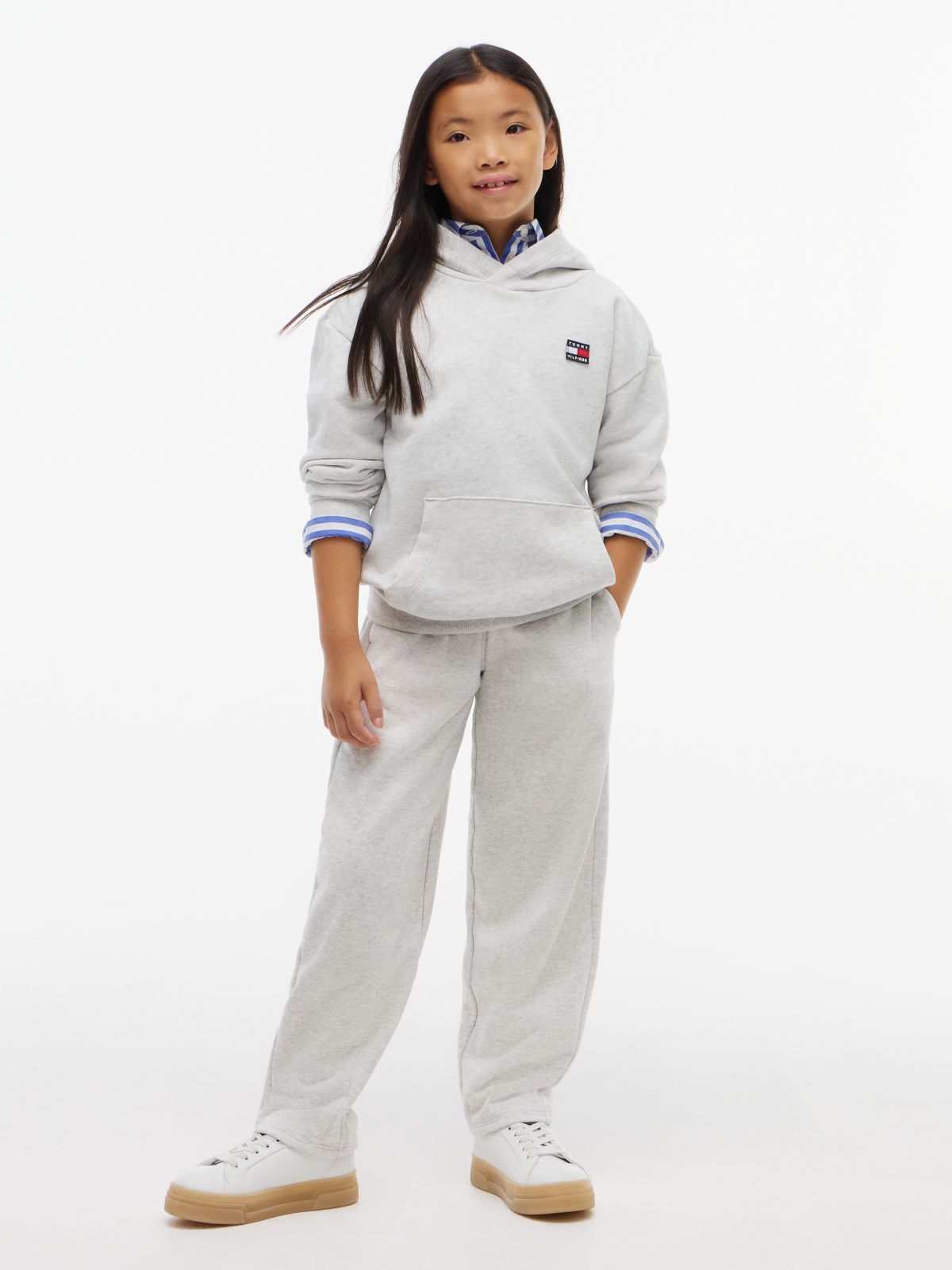 Flag Logo Terry Hoody — Grey