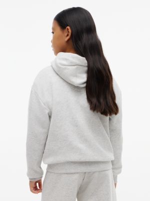 grau hoodie aus terry mit flag-logo für gender-inclusive kinder - tommy hilfiger