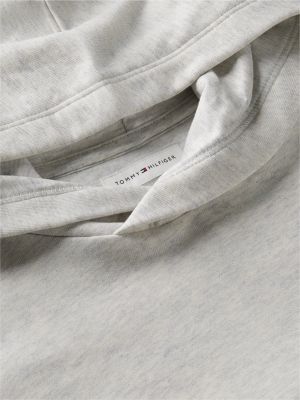 grau hoodie aus terry mit flag-logo für gender-inclusive kinder - tommy hilfiger