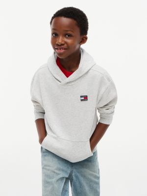 sudadera de felpa con capucha y logo grey de diseño inclusivo infantil tommy hilfiger