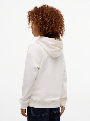 white flag logo terry hoody for kids gender inclusive tommy hilfiger