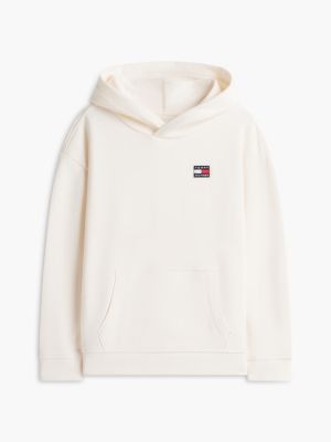white flag logo terry hoody for kids gender inclusive tommy hilfiger