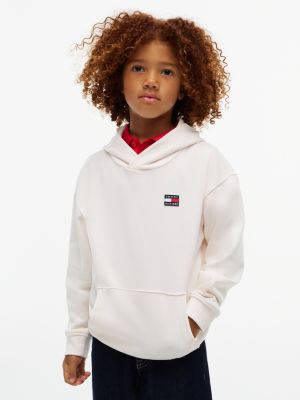 white flag logo terry hoody for kids gender inclusive tommy hilfiger