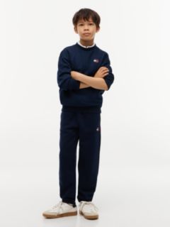Flag Logo Terry Cuffed Joggers — Blue 3