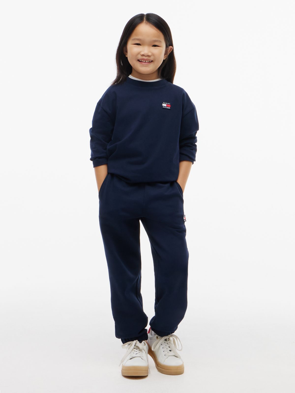 Flag Logo Terry Cuffed Joggers — Blue