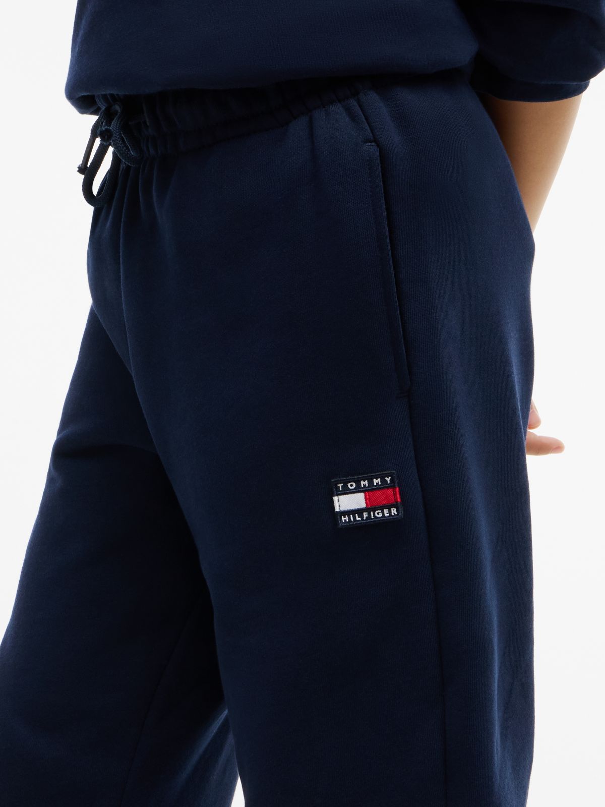 Flag Logo Terry Cuffed Joggers — Blue