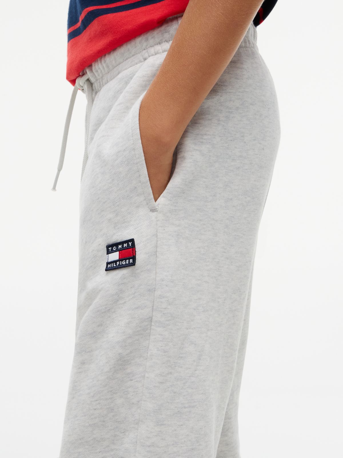 Flag Logo Terry Cuffed Joggers — Grey