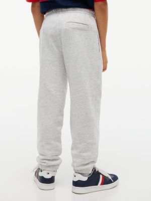 grey flag logo terry cuffed joggers for kids gender inclusive tommy hilfiger