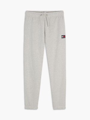 grey flag logo terry cuffed joggers for kids gender inclusive tommy hilfiger