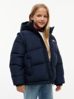 Heritage Ripstop Removeable Sleeve Puffer Jacket — Blue 5