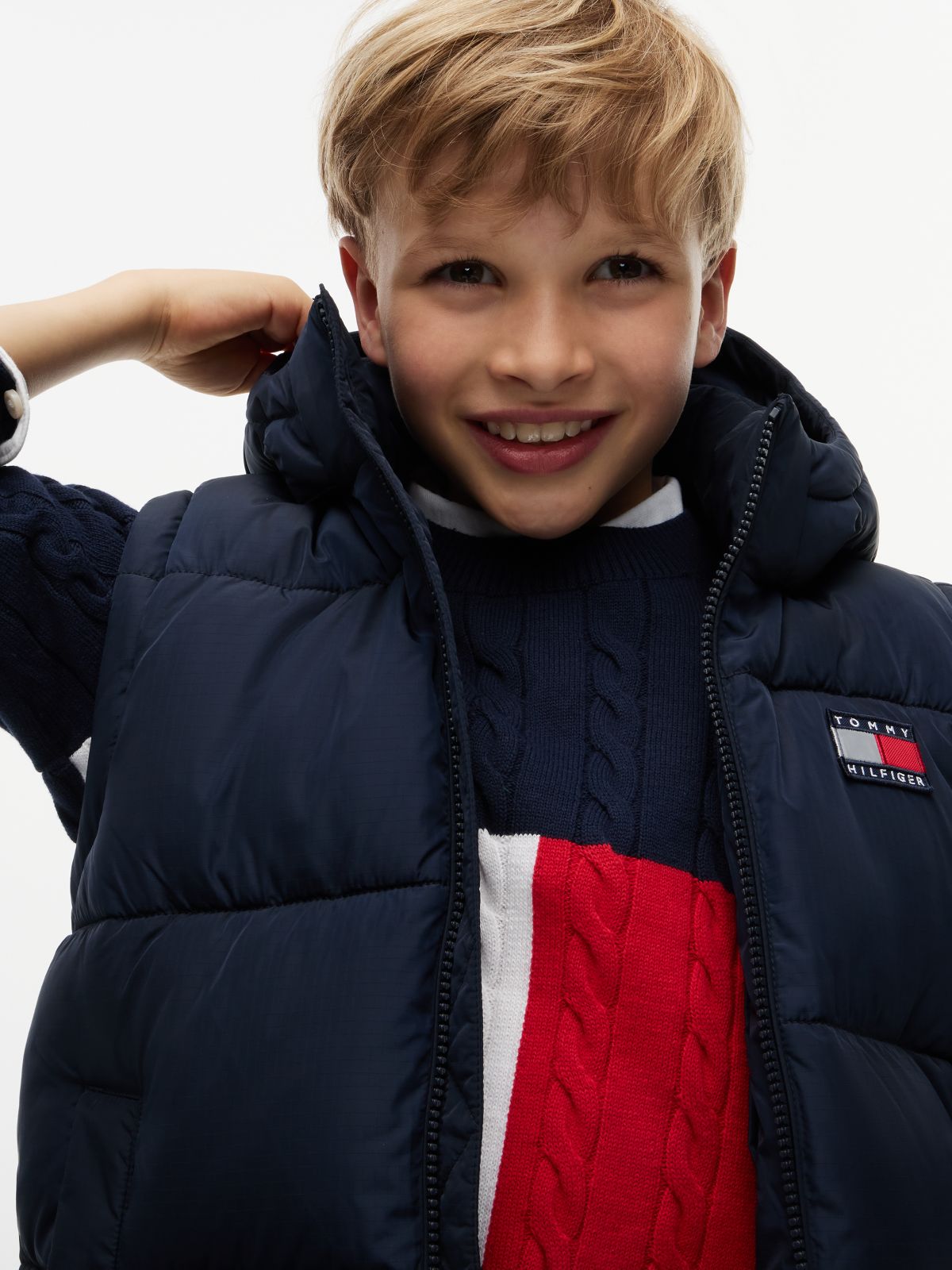 Heritage Ripstop Removeable Sleeve Puffer Jacket — Blue