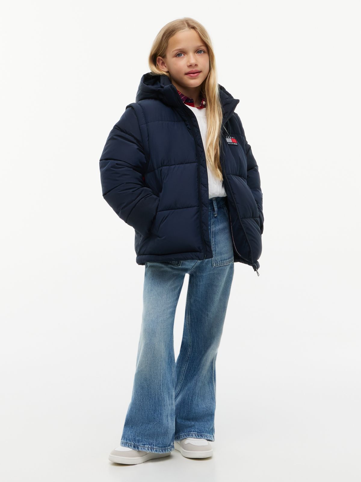 Heritage Ripstop Removeable Sleeve Puffer Jacket — Blue