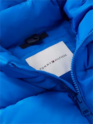 blue heritage ripstop removeable sleeve puffer jacket for kids gender inclusive tommy hilfiger