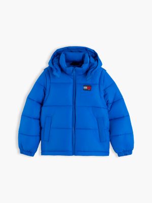 blue heritage ripstop removeable sleeve puffer jacket for kids gender inclusive tommy hilfiger