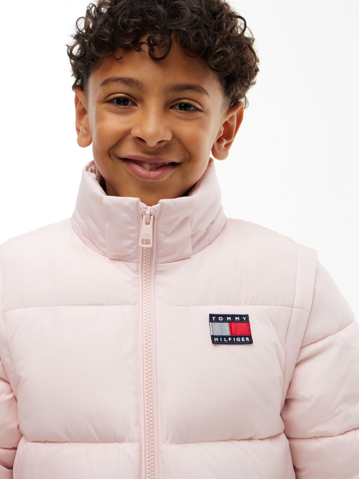 Heritage Ripstop Removeable Sleeve Puffer Jacket — Pink