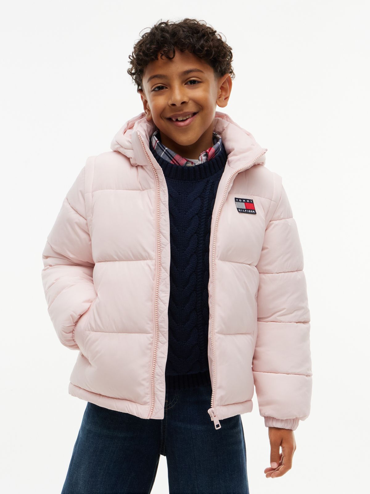 Heritage Ripstop Removeable Sleeve Puffer Jacket — Pink