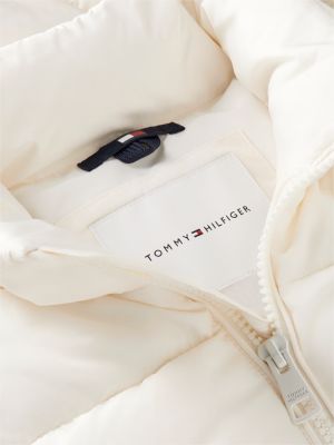 white heritage ripstop removeable sleeve puffer jacket for kids gender inclusive tommy hilfiger