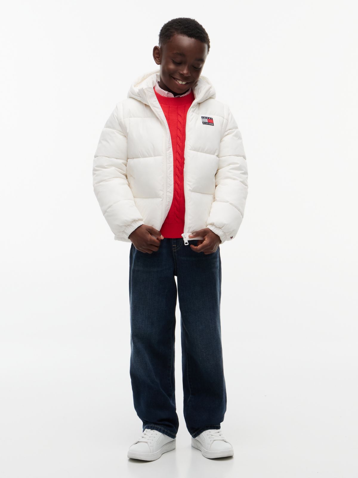 Heritage Ripstop Removeable Sleeve Puffer Jacket — White
