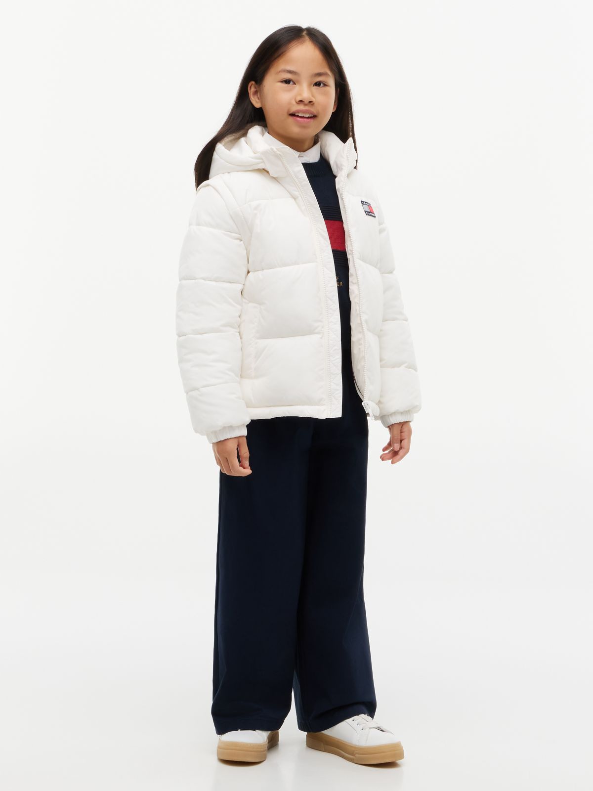 Heritage Ripstop Removeable Sleeve Puffer Jacket — White