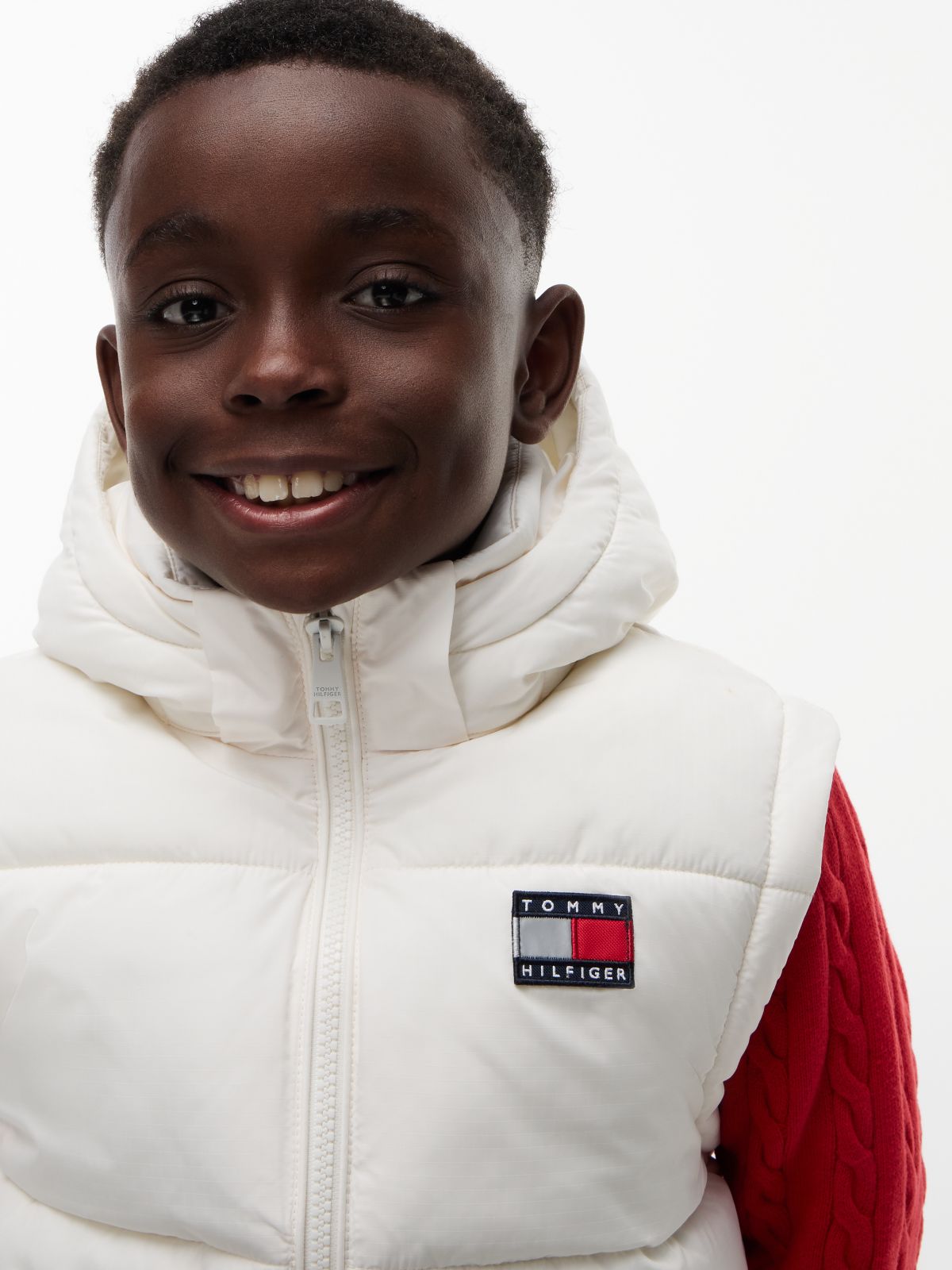 Heritage Ripstop Removeable Sleeve Puffer Jacket — White