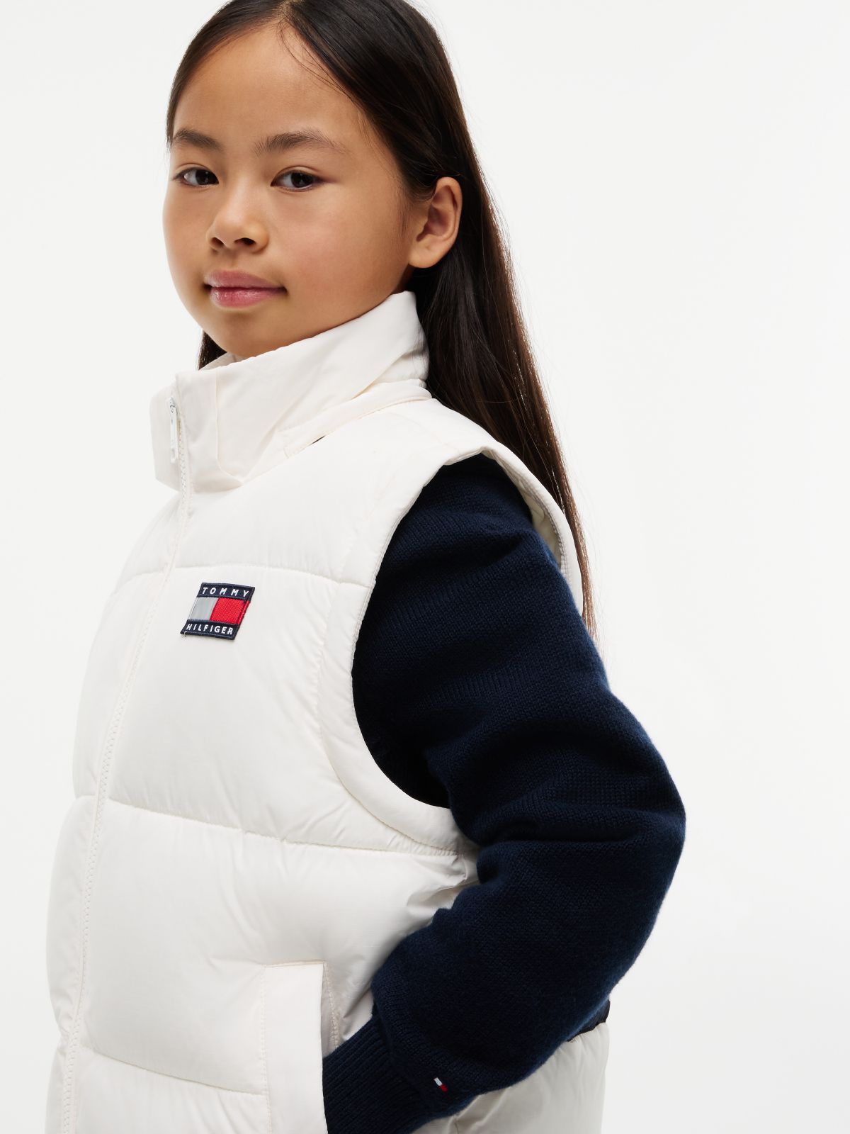 Heritage Ripstop Removeable Sleeve Puffer Jacket — White