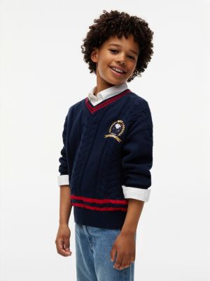 pullover in maglia con grafica peanuts® blue da gender-inclusive bambini tommy hilfiger
