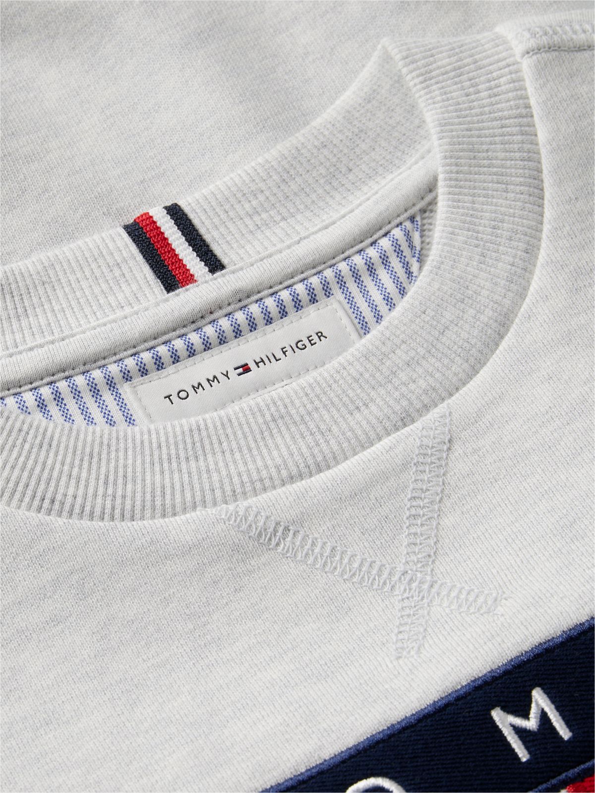 Peanuts® Flag Graphic Embroidery Relaxed Jumper — Grey