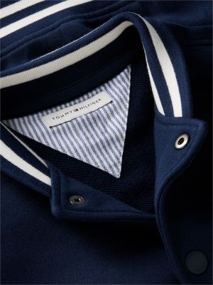 bomber décontracté motifs peanuts® et logo brodés bleu pour enfants genre inclusif tommy hilfiger